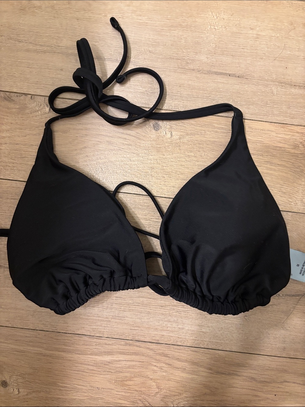 Shade and Shore Black Triangle Halter Bikini Top